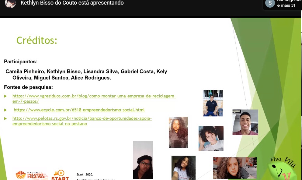 Propostas de empresas foram apresentadas como trabalho final do curso online desenvolvido pelo Pacto Pelotas Pela Paz