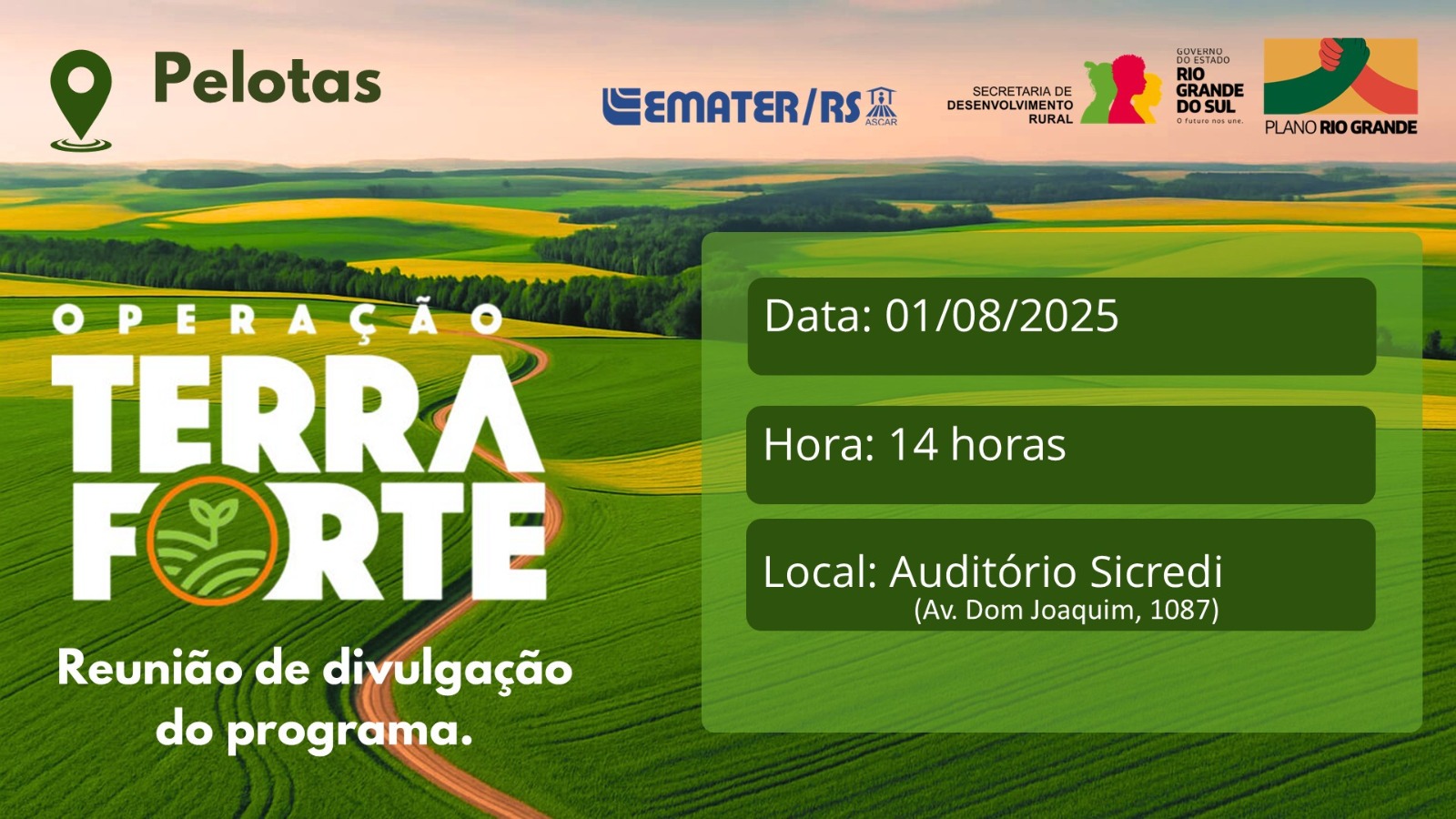 Programa do governo do Estado será debatido no auditório do Sicredi nesta sexta-feira