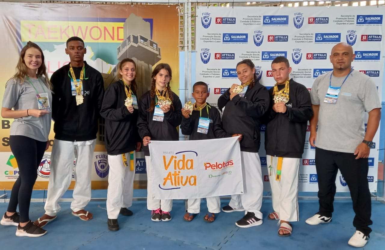 Seis alunos do projeto Vida Ativa garantiram oito medalhas no evento na Bahia, no fim de semana