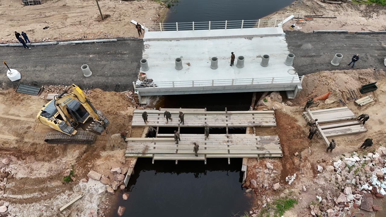 Estrutura provisória instalada pelo Exército em junho de 2024 começa a ser removida nesta quinta-feira (27)