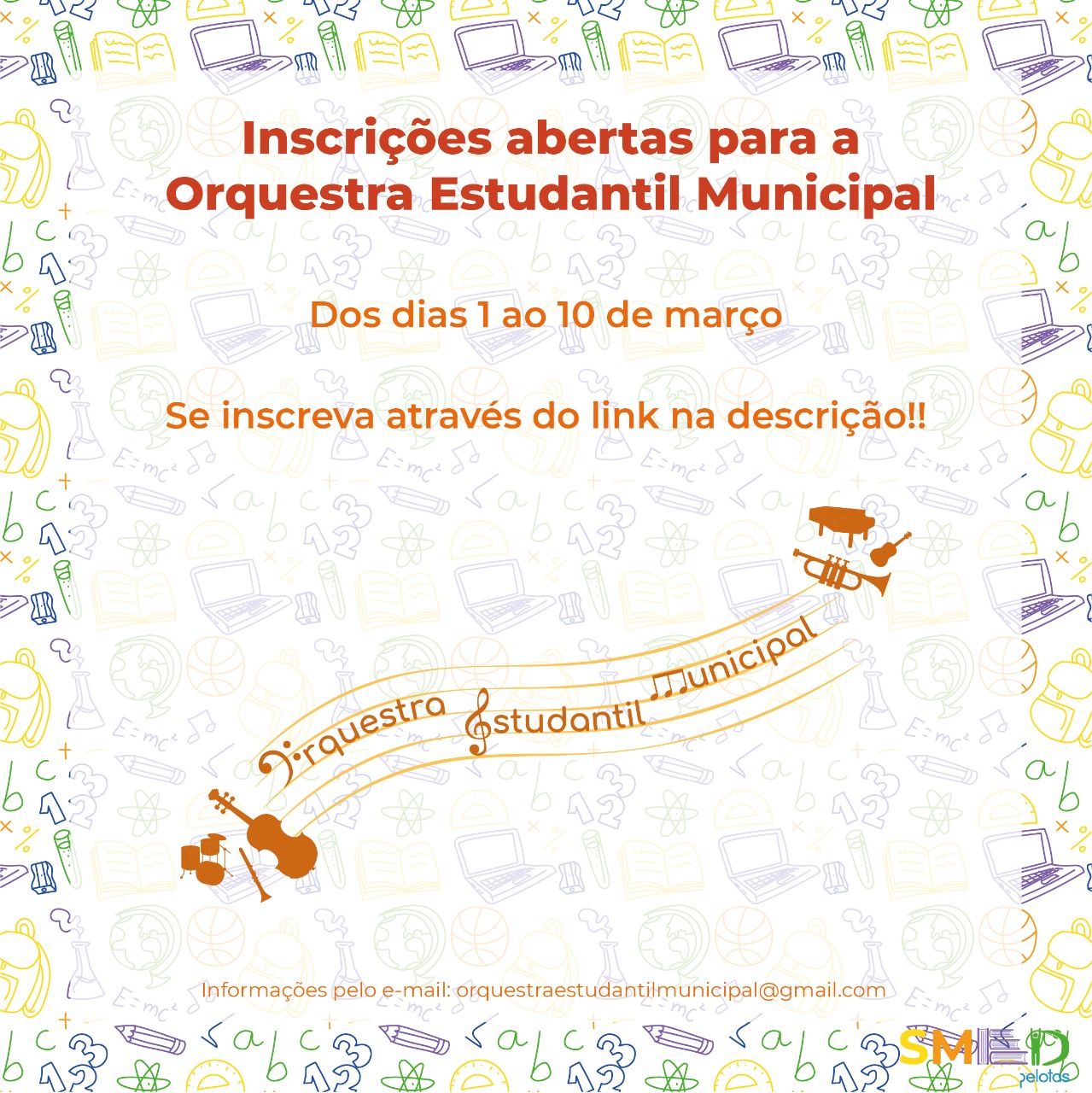 Interessados, com ou sem conhecimentos de música, podem se inscrever até o dia 10