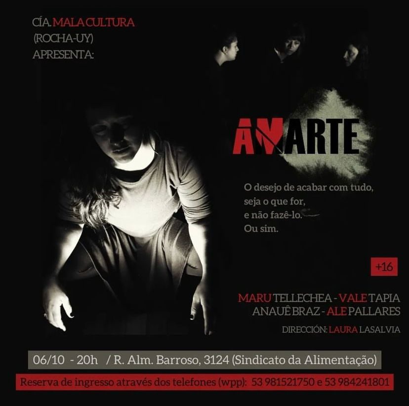 “Amarte” da companhia teatral uruguaia Mala Cultura será apresentado na sexta-feira (6/10). Ingresso a R$ 20,00 e meia-entrada garantida