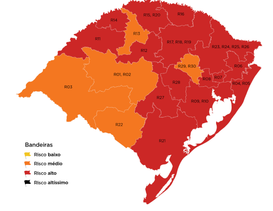 Esta é a segunda semana consecutiva que região está com risco alto para o novo coronavírus; prefeita analisará recurso