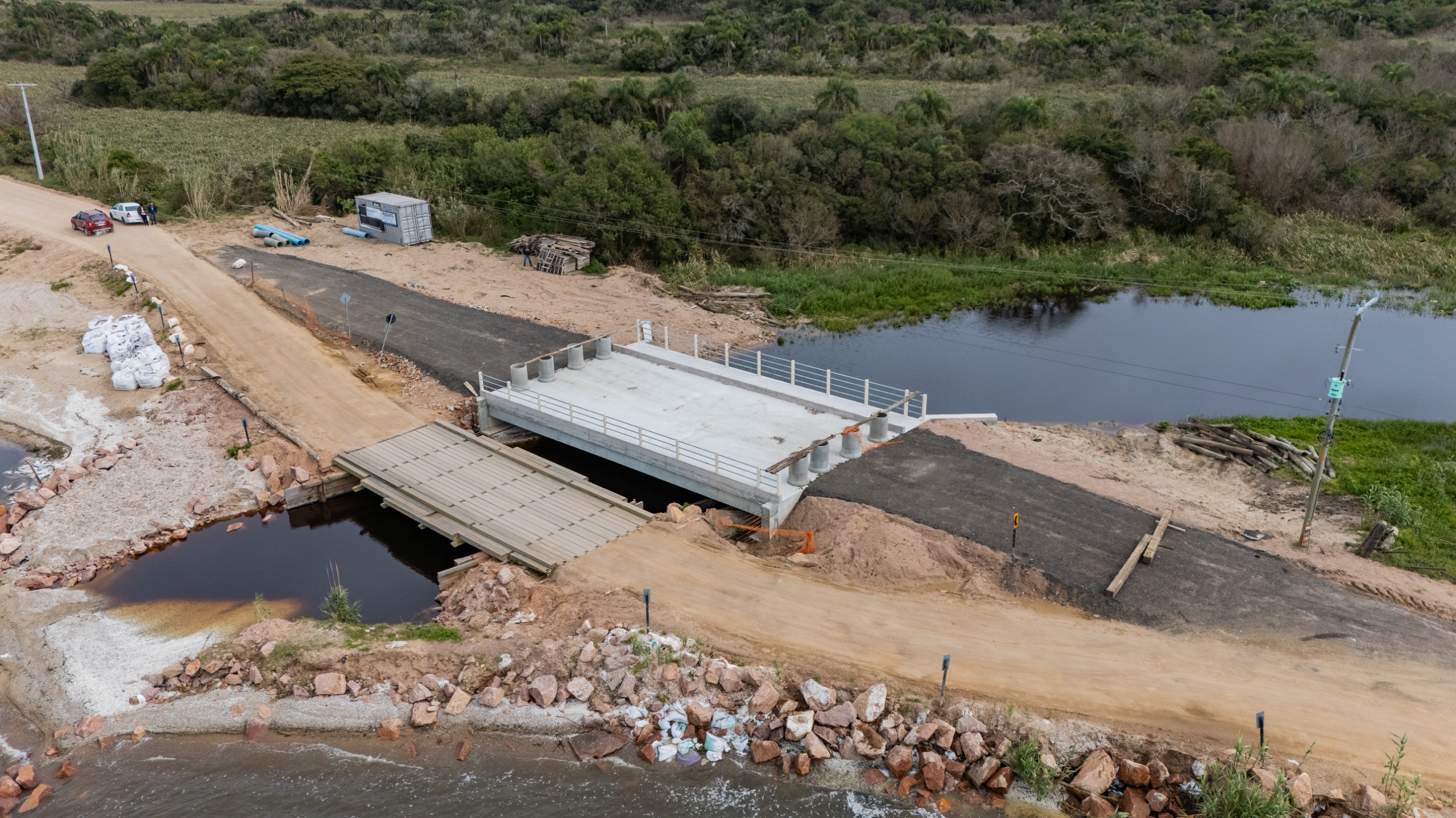 Estrutura provisória instalada pelo Exército em junho de 2024 começa a ser removida nesta quinta-feira (27)