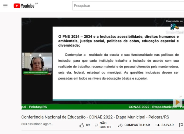 Evento virtual teve representantes da Prefeitura, do Estado e de conselhos e instituições da área, que debateram também o Plano Nacional de Educação