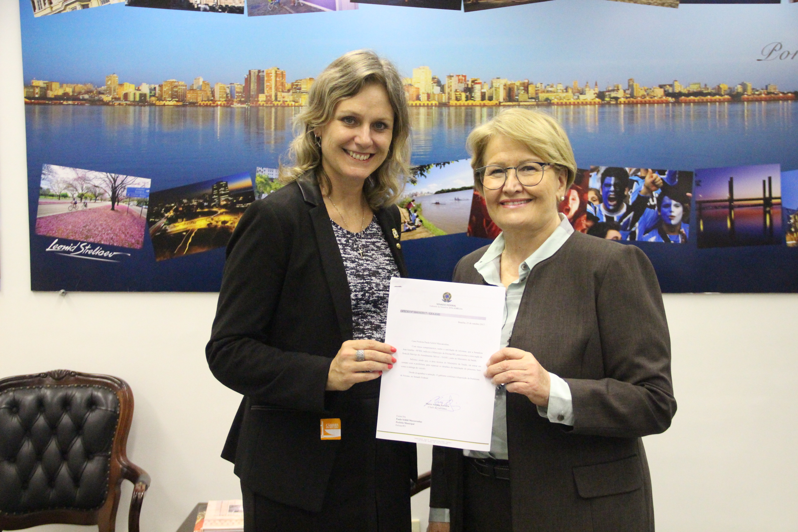 Senadora Ana Amélia recebe prefeita Paula e dá a boa notícia