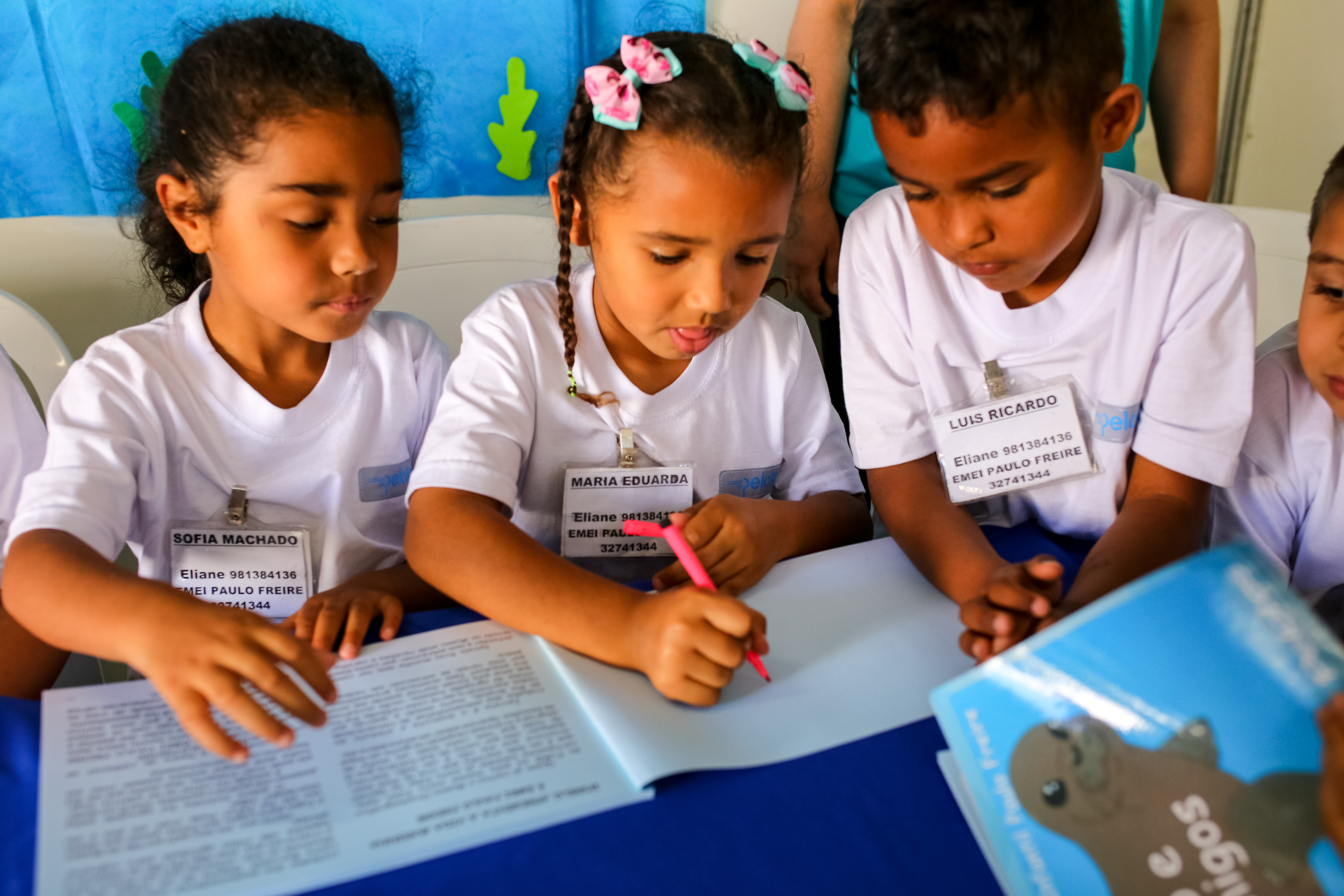 Alunos, de 5 e 6 anos, distribuíram autógrafos pela sua mais recente produção ‘Ipirelo e seus amigos’