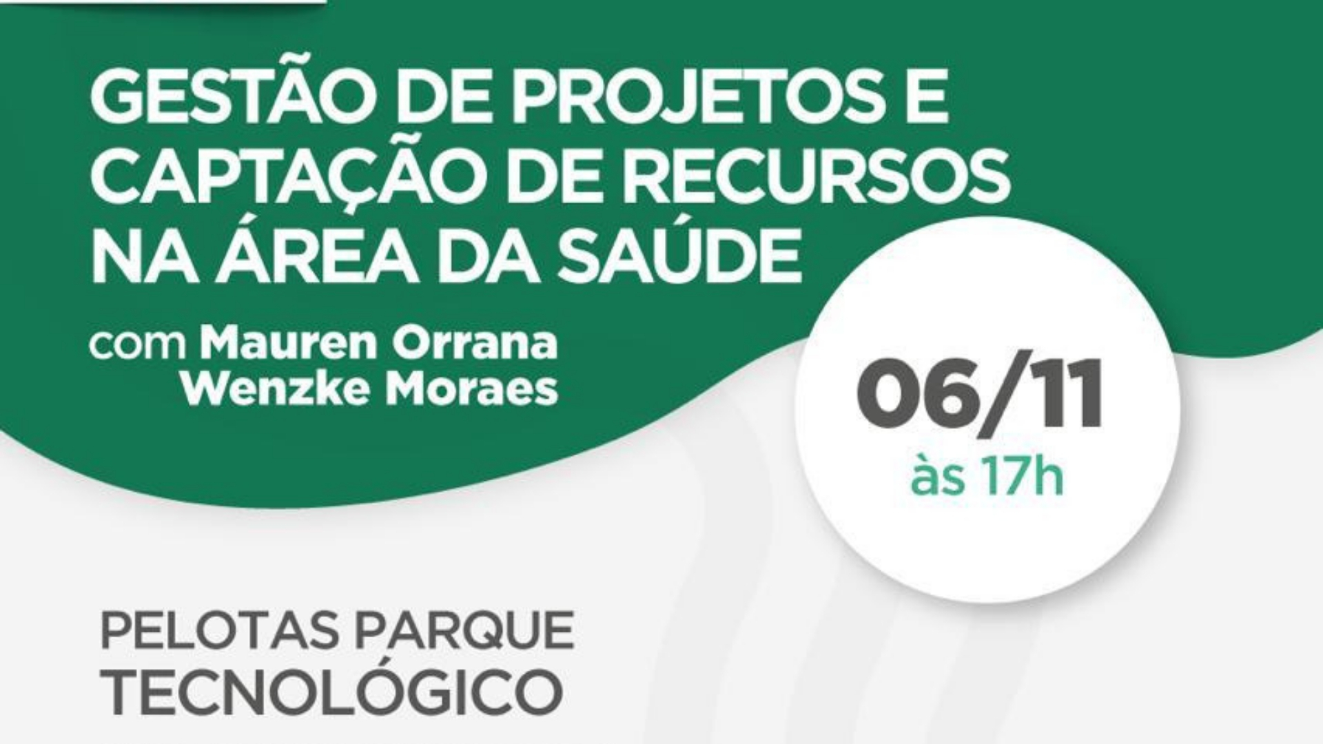 Palestra ocorre a partir das 17h do dia 6 de novembro