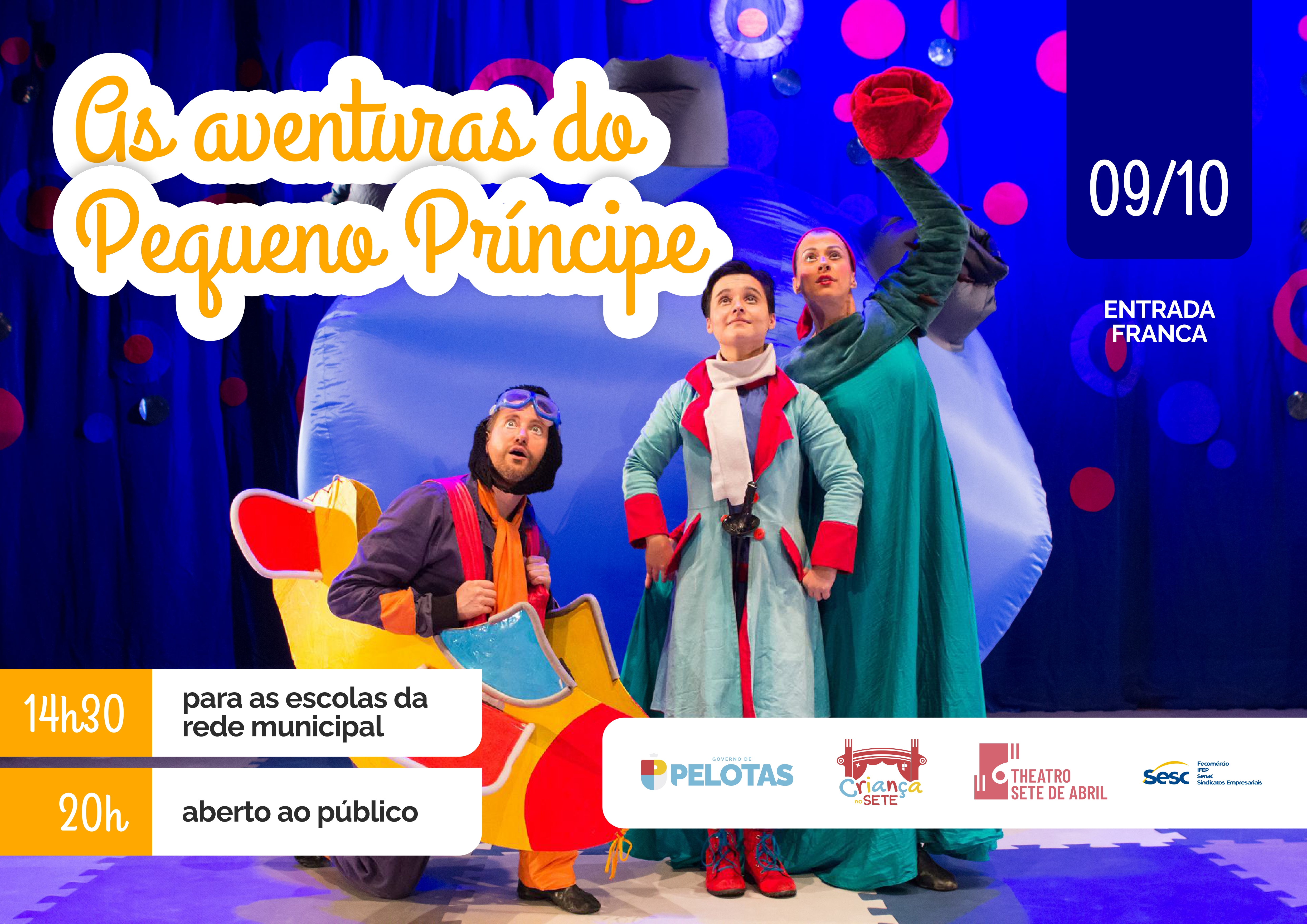 Espetáculo acontece em duas sessões, uma exclusiva para alunos da rede municipal e outra aberta ao público geral com ingressos gratuitos
