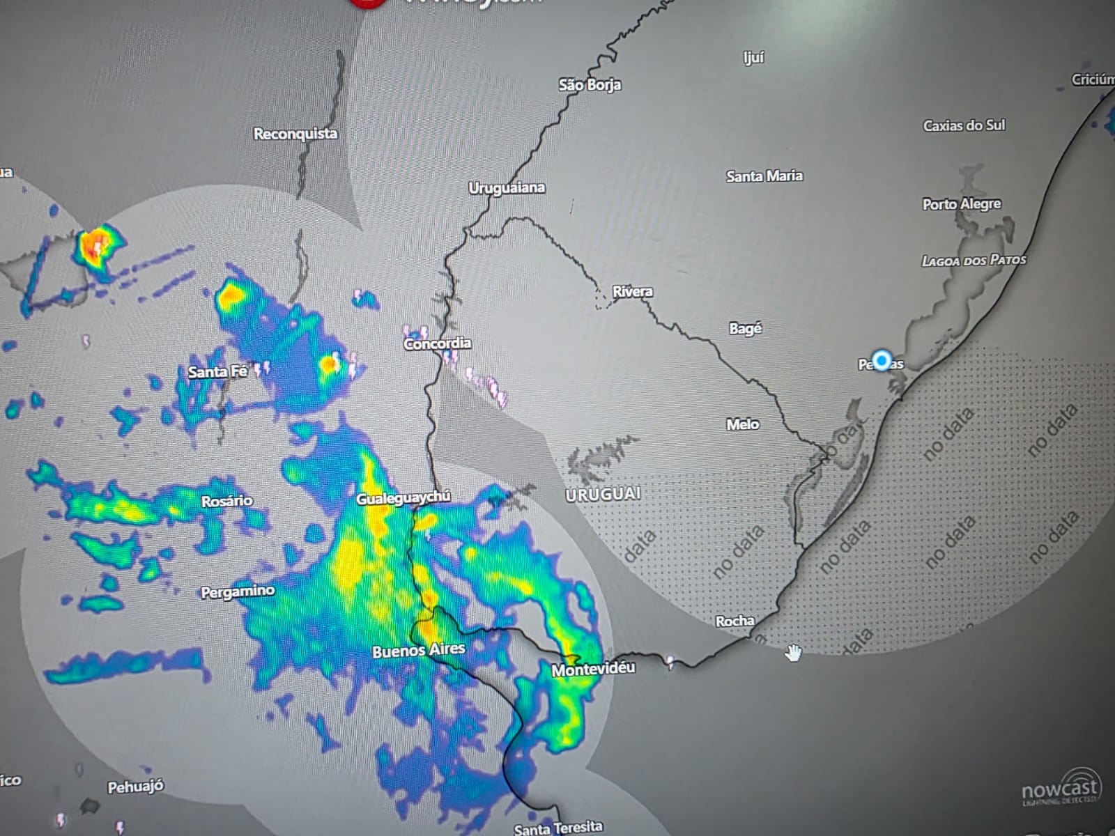 Município poderá registrar chuvas até 50 milímetros, acompanhada por granizo e rajadas de vento com picos de 90 a 110 quilômetros por hora