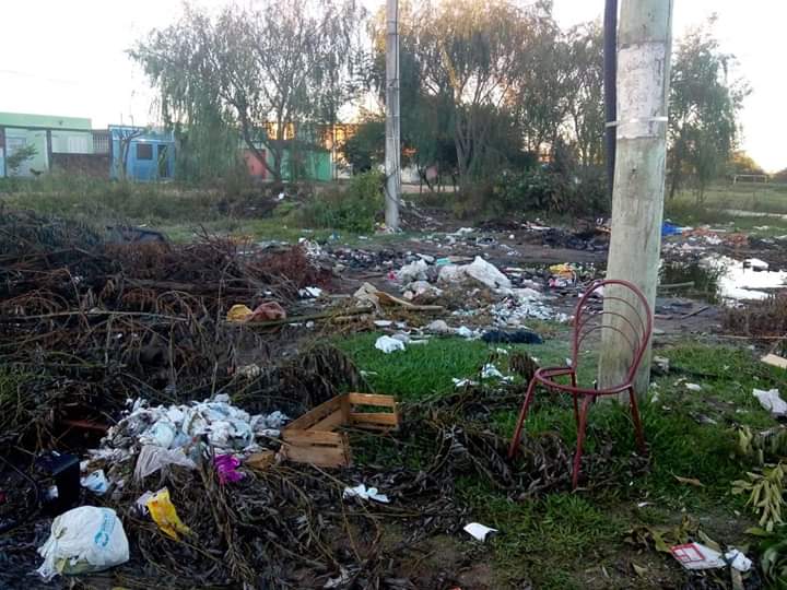 Professores, pais e estudantes encontraram a frente de uma das escolas municipais do bairro tomada por resíduos
