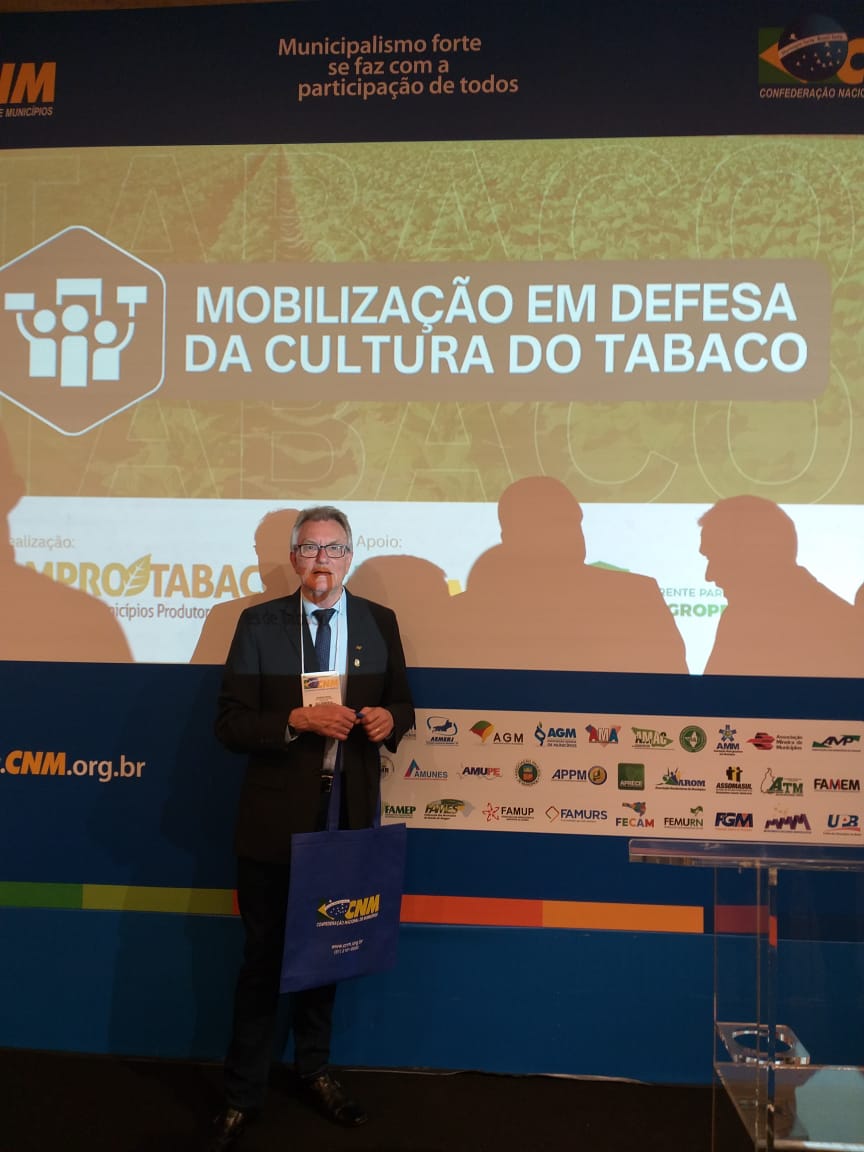 Vice-prefeito representa o Município nas pautas sobre a Reforma Tributária e na defesa da cultura do tabaco