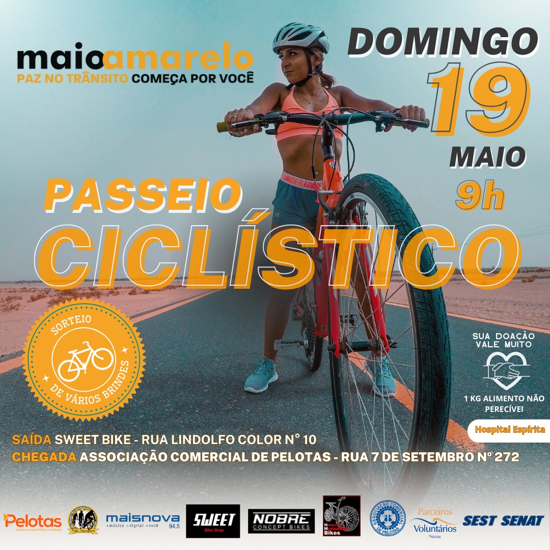 Evento será domingo (19), com largada às 9h, promovido pela Prefeitura e parceiros da programação do mês dedicado à paz no trânsito